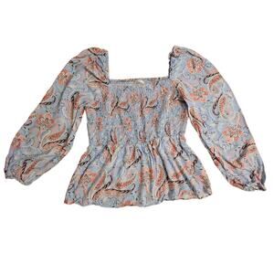 Francesca's Floral Peplum Top XL